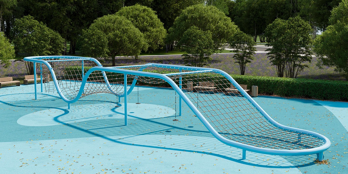 Vibrant playground with colorful structures